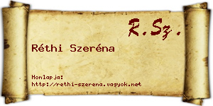 Réthi Szeréna névjegykártya